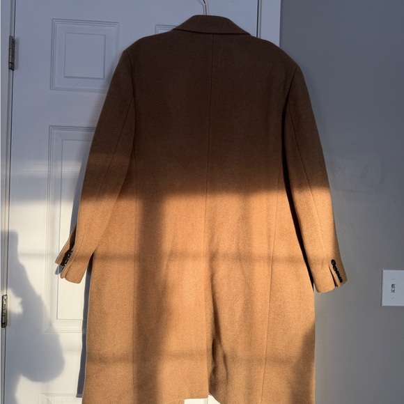 Banana Republic Wool Blend 68% Wool Tan Brown Long Men’s Coat Closet Staple - Picture 8 of 9